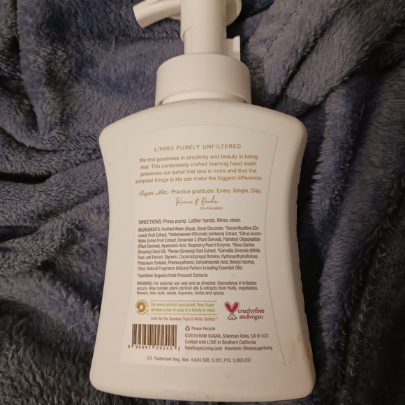 NWT! RAW SUGAR Foaming Hand Soap (Verbena, Lime, and Coconut) - Picture 3 of 5